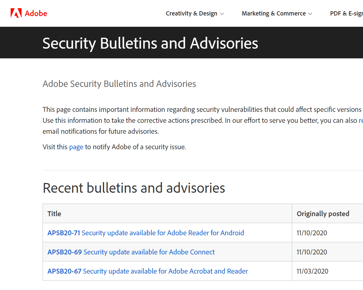 【安全通告】Adobe 11月安全更新